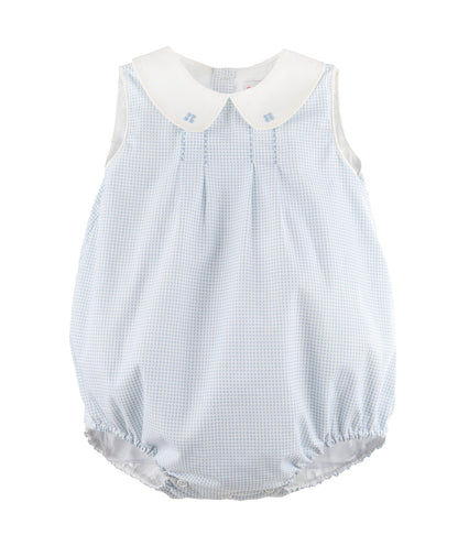Blue Boys Bubble with Peter Pan Collar