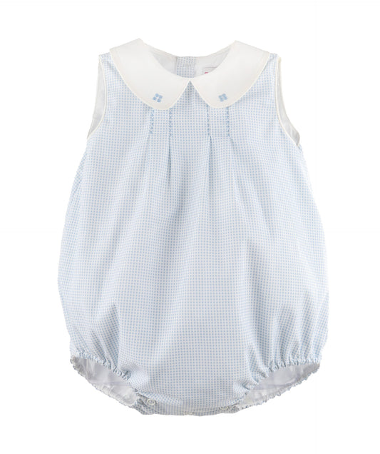 Blue Boys Bubble with Peter Pan Collar