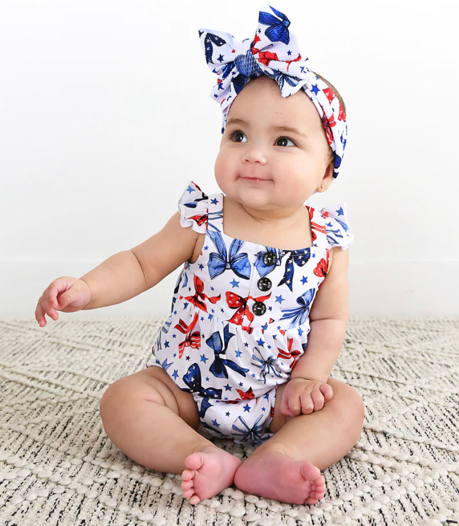 Stripes + Bows Button Bubble