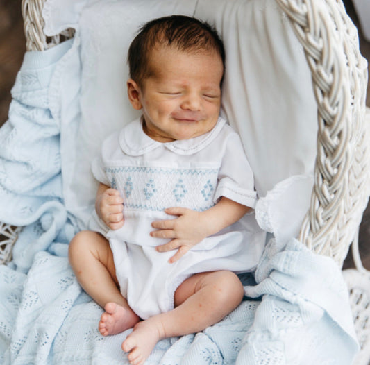 Smocked Embroidered Bubble