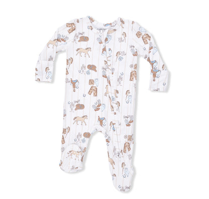 Cowboy Nursery 2 Way Zipper Footie