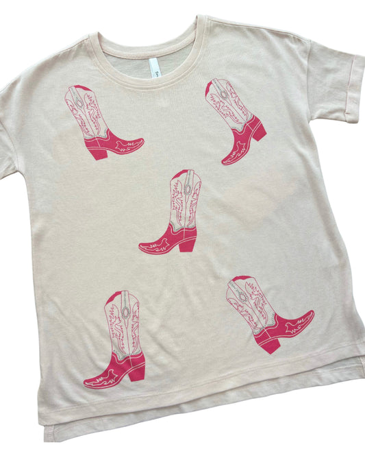 Rhinestone Light Pink Cowgirl Tee