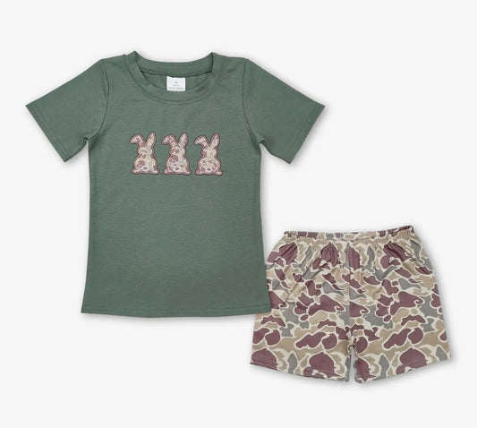 Camo Bunny Top Camo Shorts