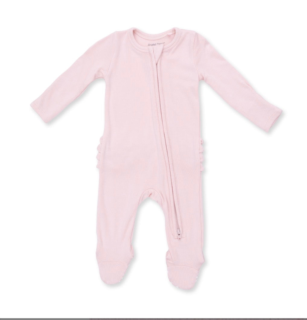 Solid Pink 2way Zipper Footie