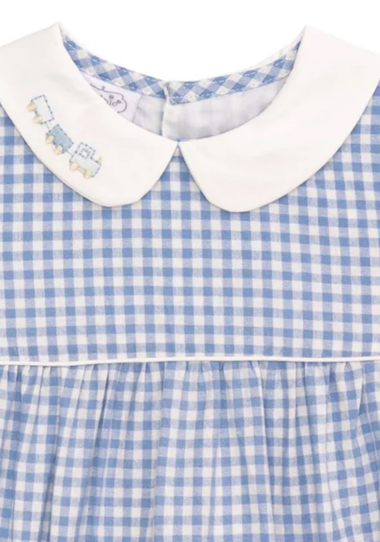 Train Layette Gingham Bubble