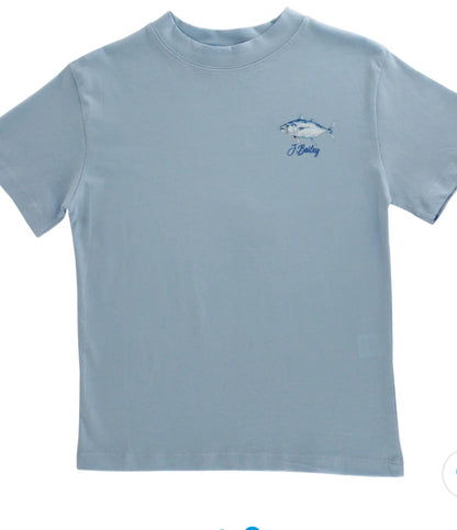 S/S Logo Tee-Fish Trio On Bayberry