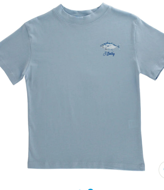S/S Logo Tee-Fish Trio On Bayberry