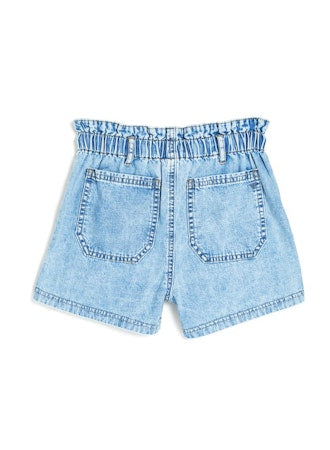 Lightwash Denim Paperbag Shorts