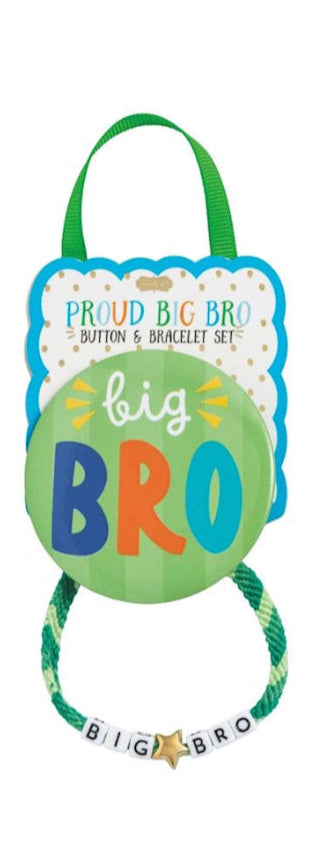 Big Bro Big Sis Button and Bracelet Set