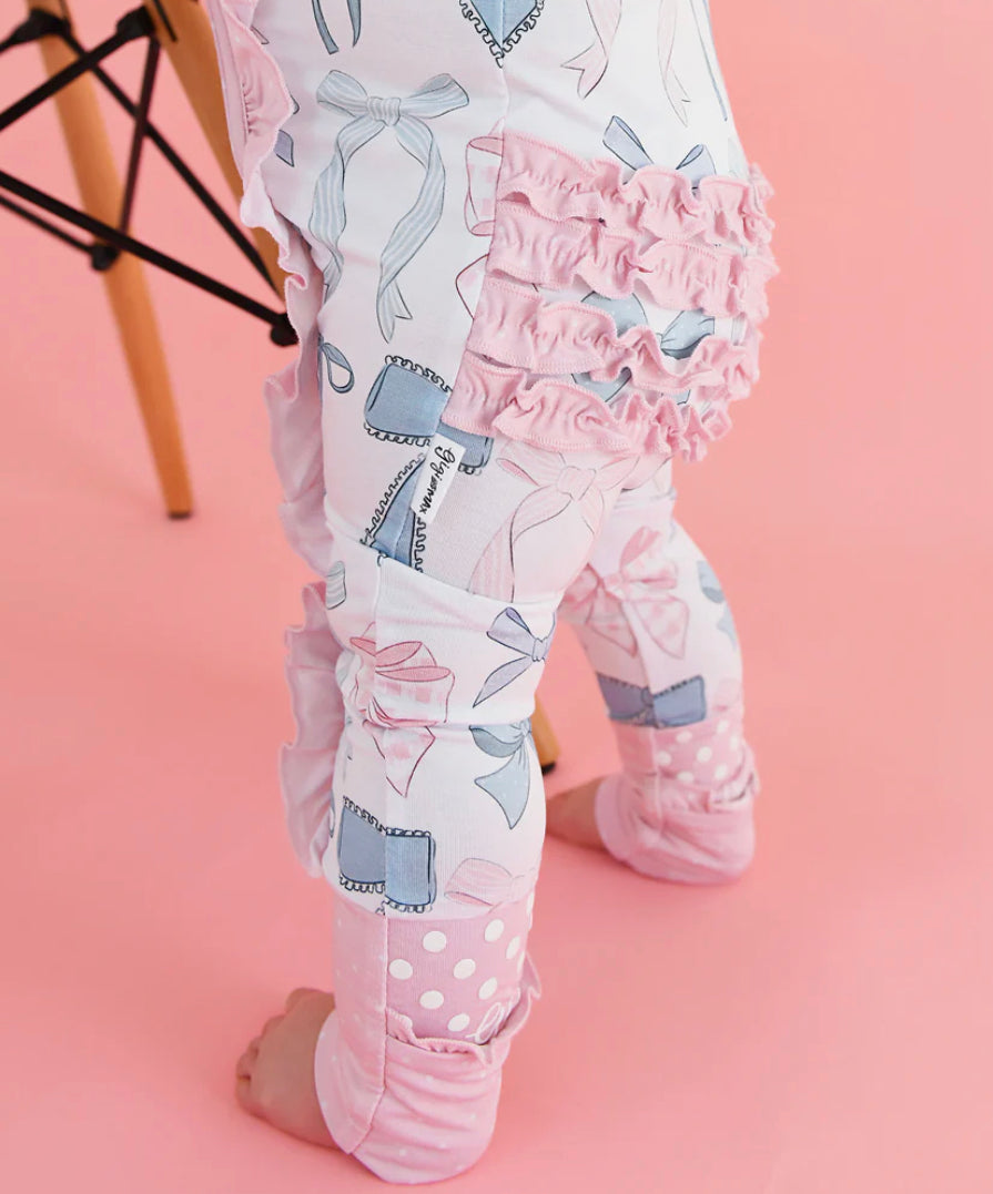 Sweet a Bow Ruffle Zipper Converter Footie