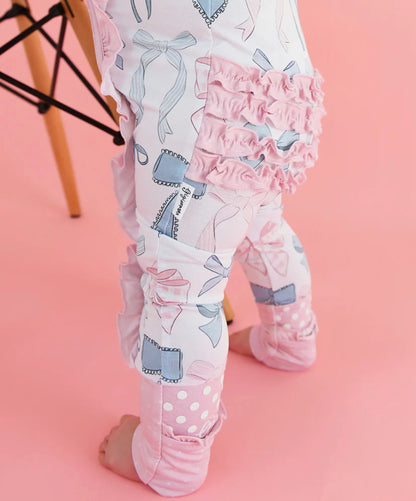 Sweet a Bow Ruffle Zipper Converter Footie