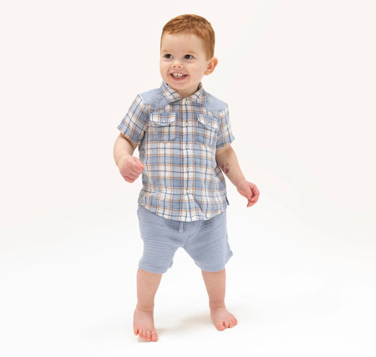 Western Plaid Short Set