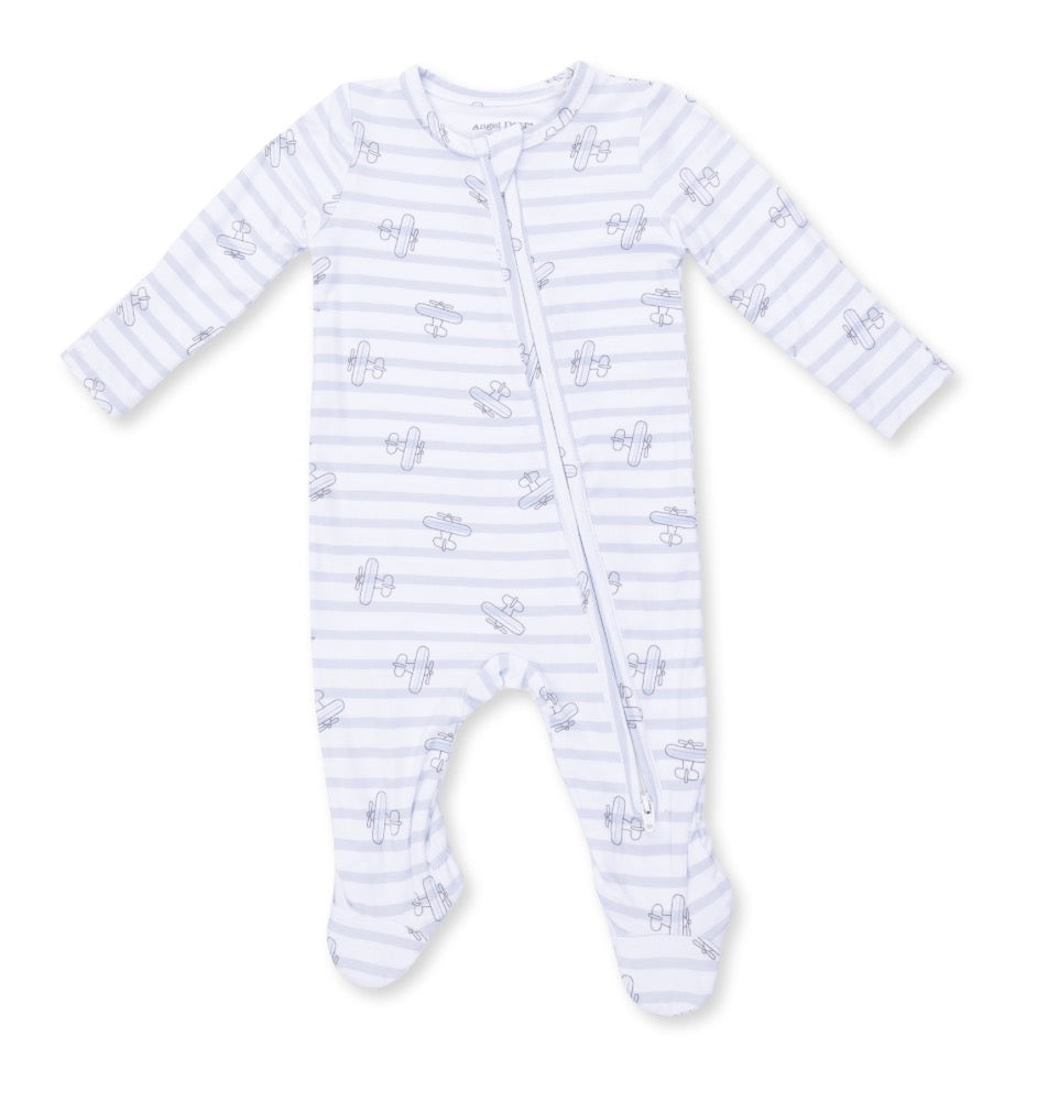 Airplane Stripe 2way Zipper Footie