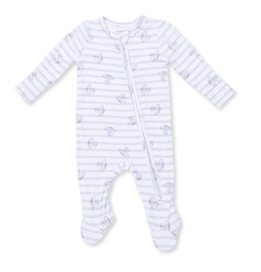 Airplane Stripe 2way Zipper Footie