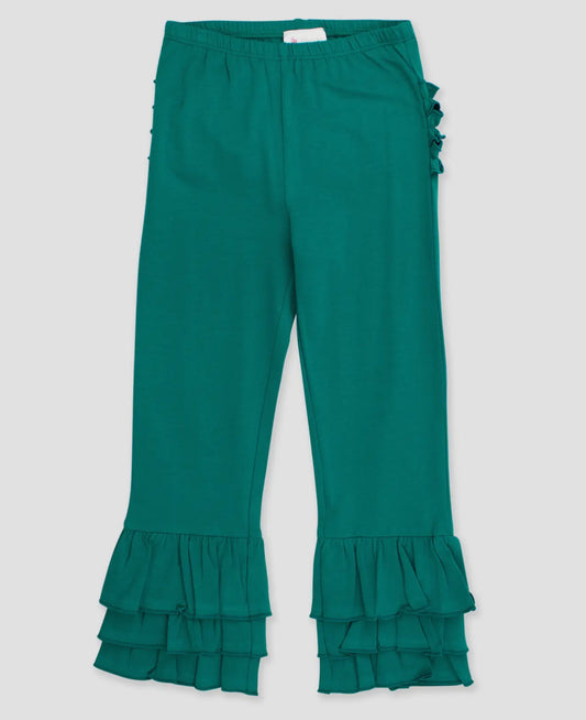 Emerald Green Ruffle Flare Pants