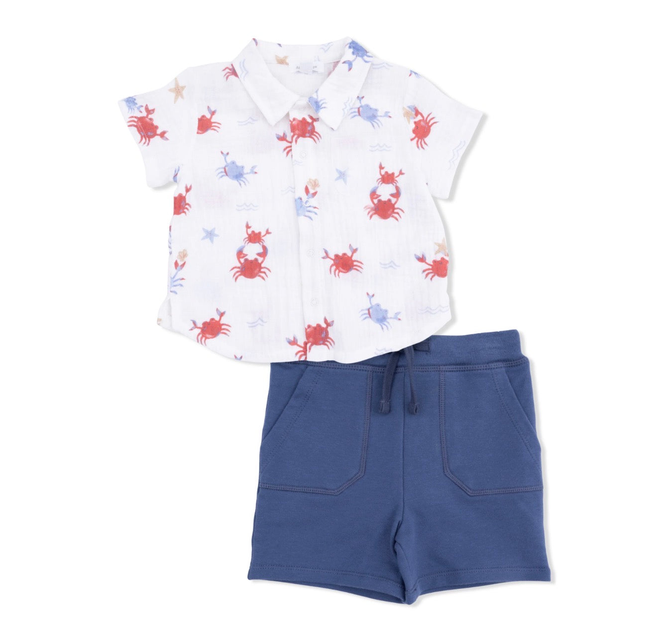 Crayon Crabs-Polo Button Up With Shorts