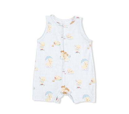 Vintage Spring Duckling Sleeveless Shortie Romper