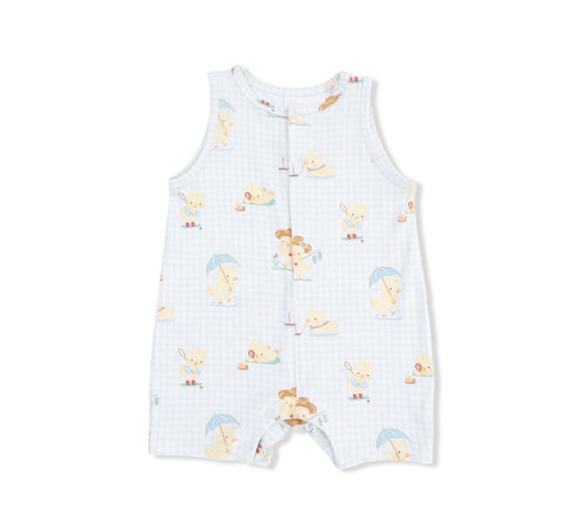 Vintage Spring Duckling Sleeveless Shortie Romper