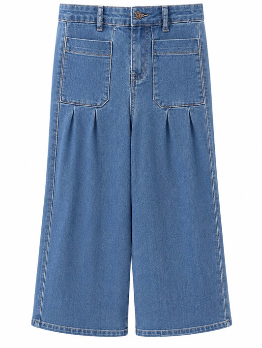 Tractor Jeans with Pleated Pockets