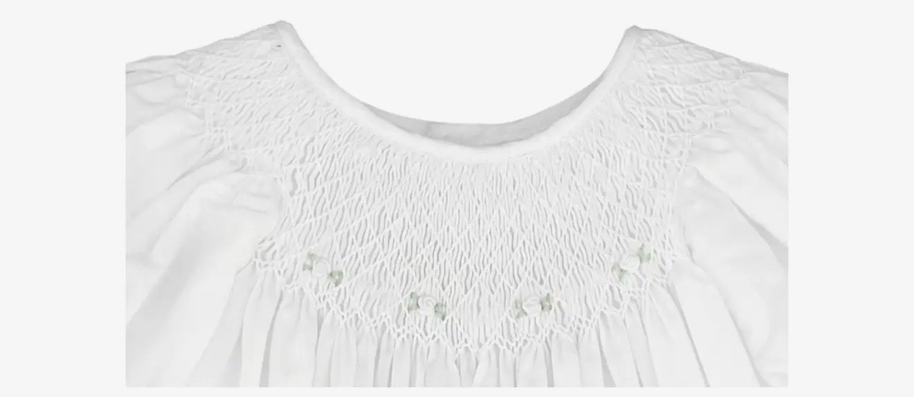 Smocked Daygown White