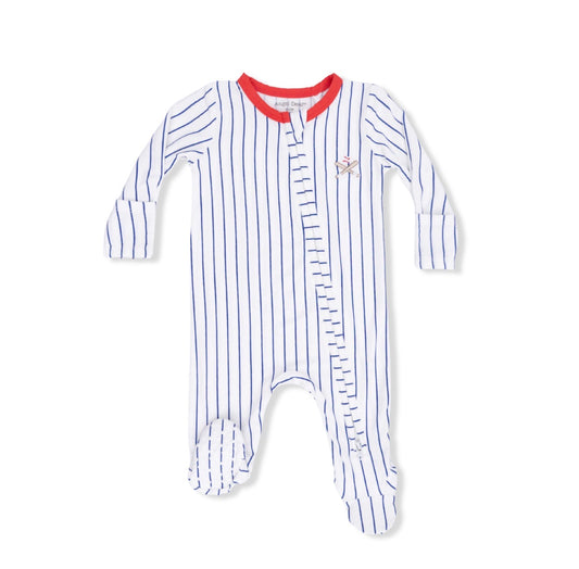 Baseball Stripe 2way Zipper Footie