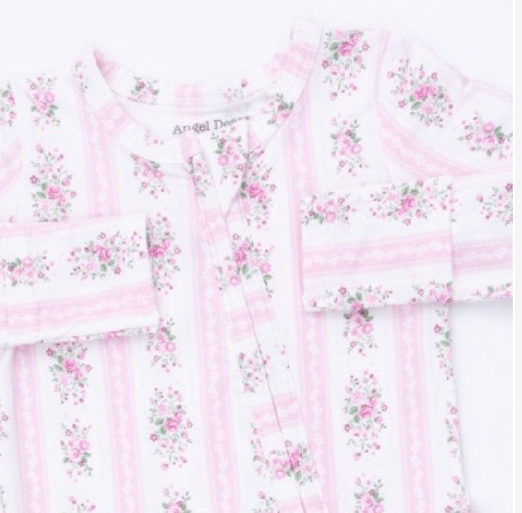 Bella Rose Stripe 2way Zipper Footie
