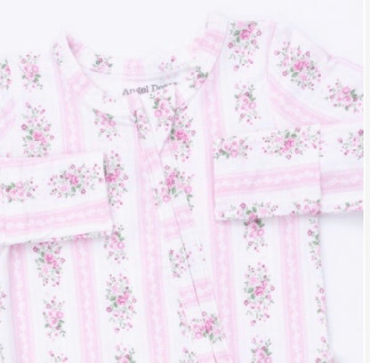 Bella Rose Stripe 2way Zipper Footie