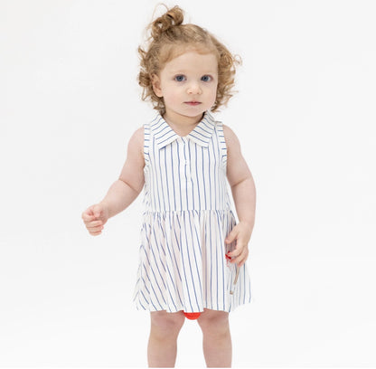 Baseball Stripe Polo Tennis Dress