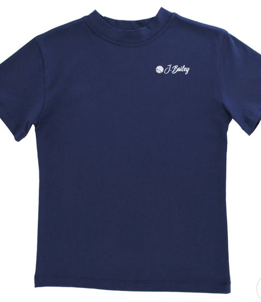 S/S Logo Tee- Baseball on Navy Ter