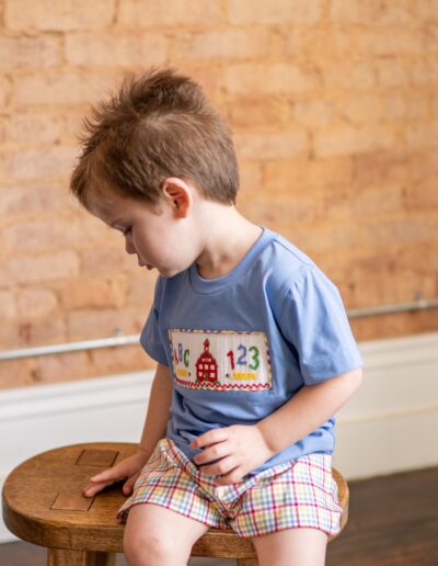 School Days Smocked Boys Short Set