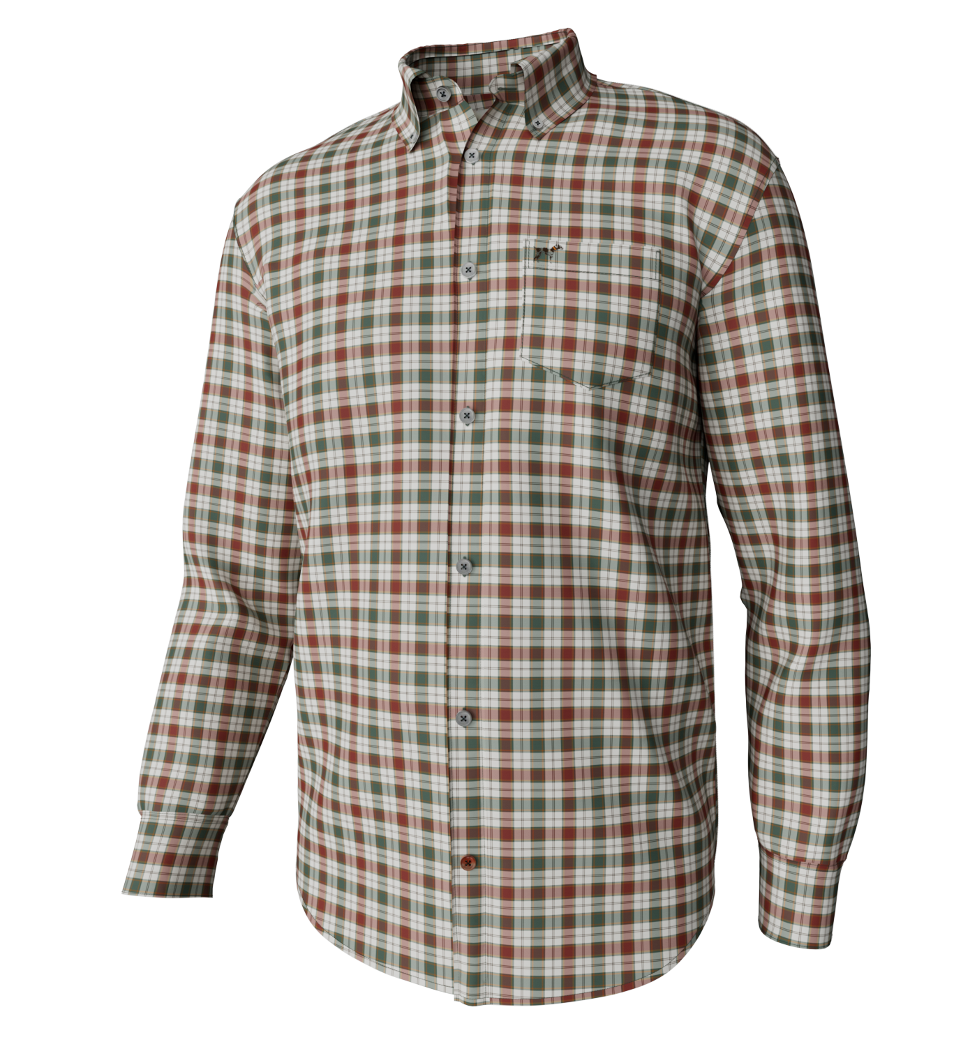 Southern Point Festive Plaid Button Down