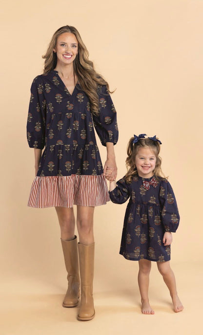 Navy Floral Dress
