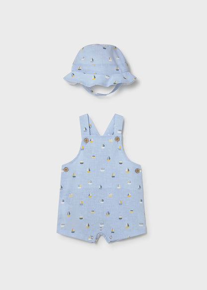 Boy Printed Overall with Hat