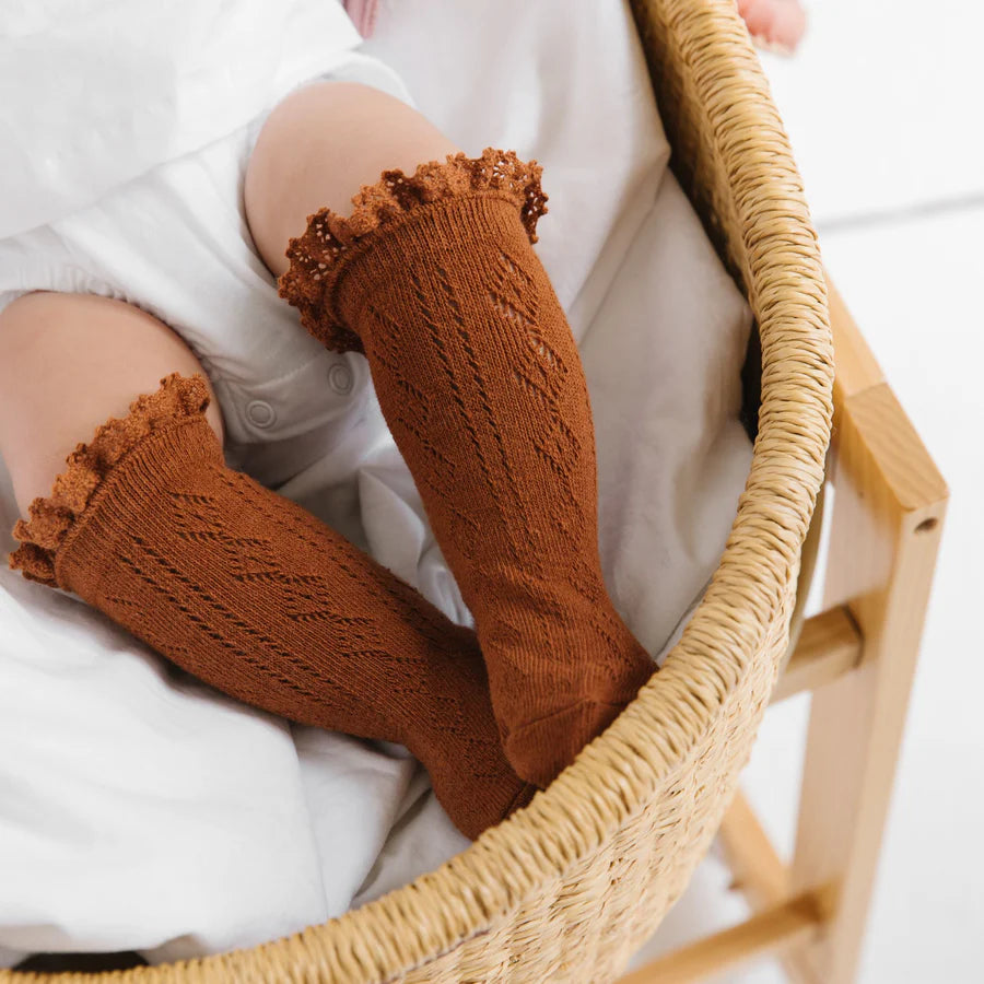 Fancy Lace Knee High Socks