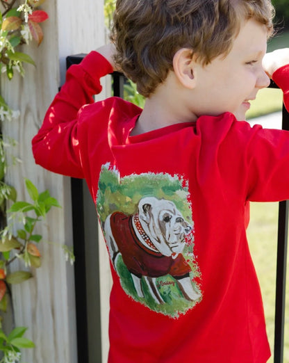 L/S Logo Tee, Dawg/Red