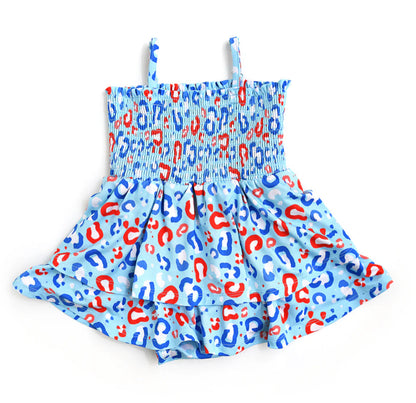 Liberty & Leopard Smocked Bubble