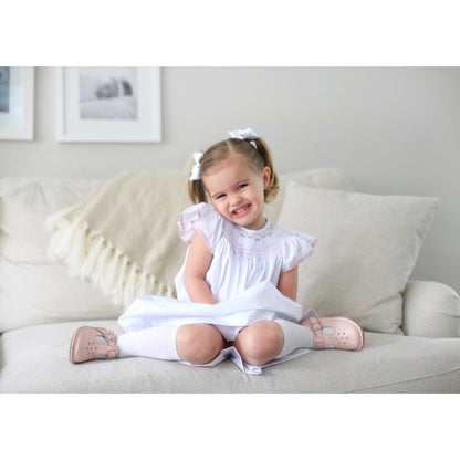 Joy Classic Leather Light Pink T Strap