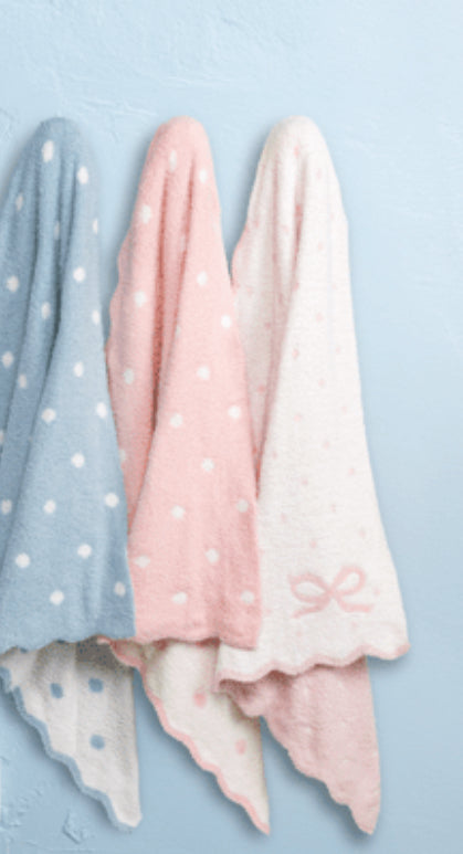 Pink Dot Chenille Blamket