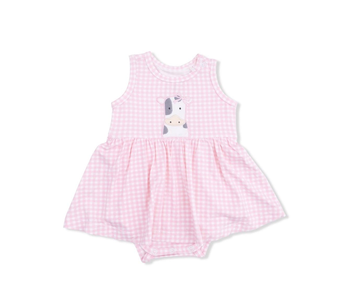 Cutie Farm Animals Appliqué  Tank Bodysuit Dresd