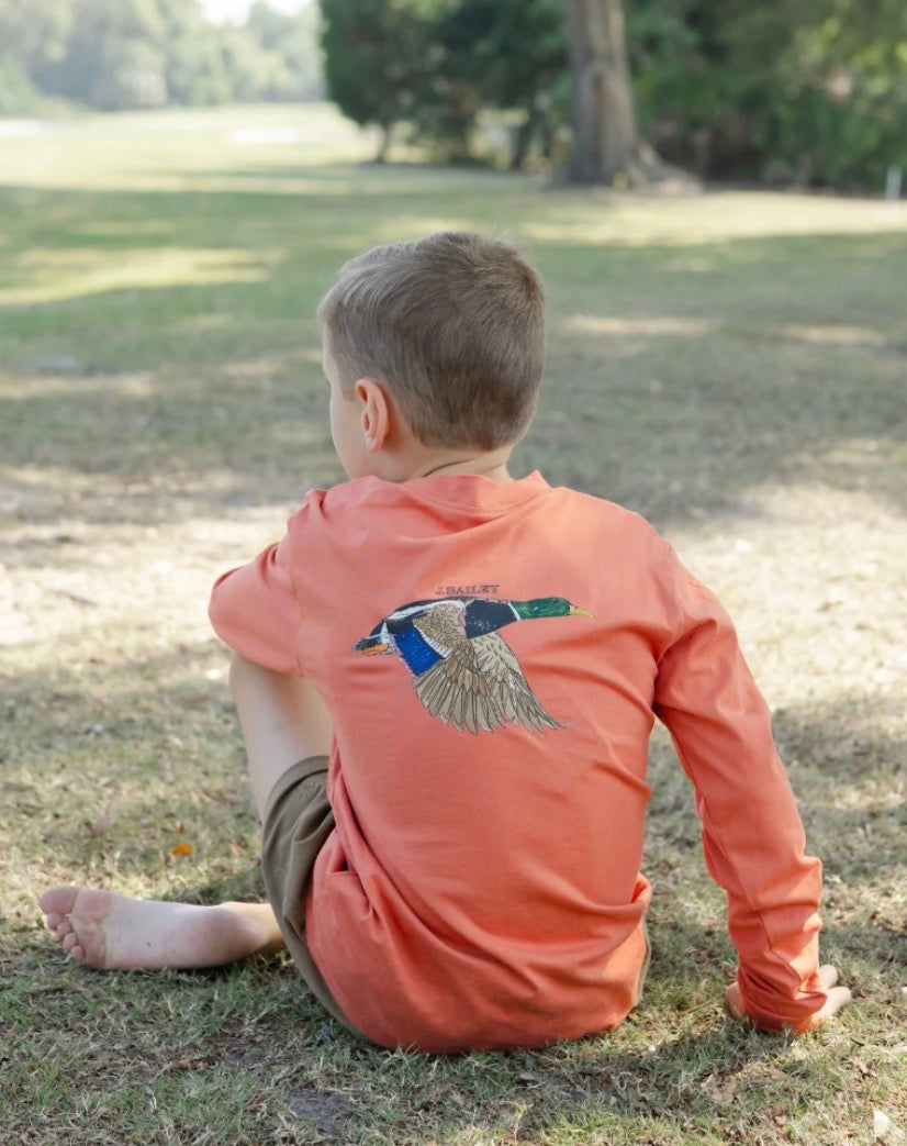 L/S Logo Tee Mallard/Rust