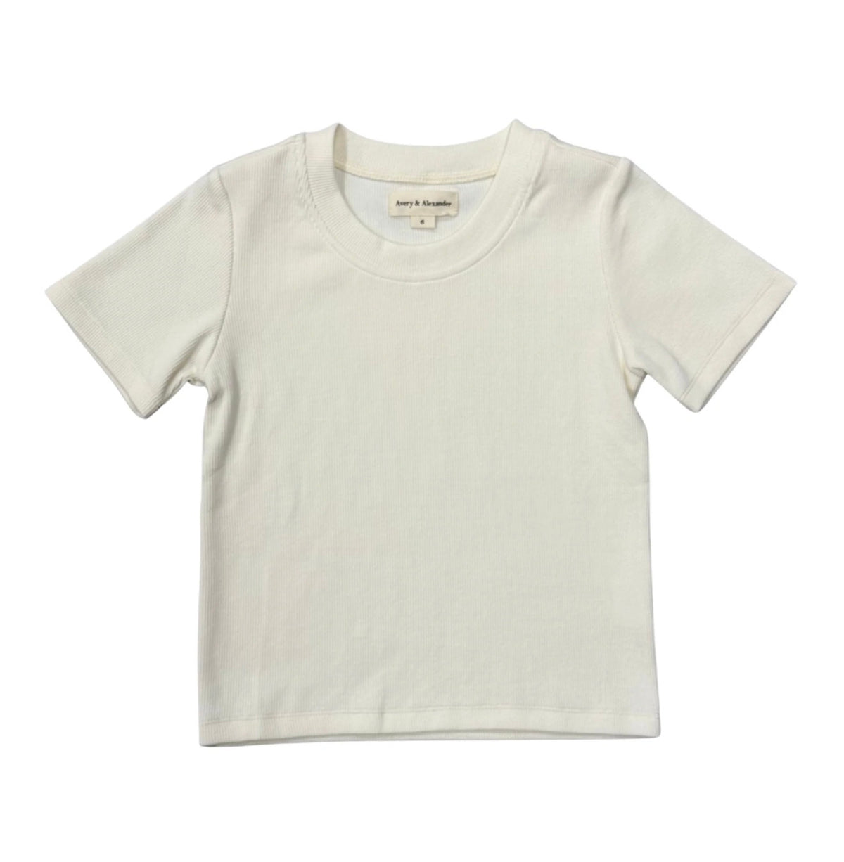 Ribbed Short Sleeve Tee/Cream