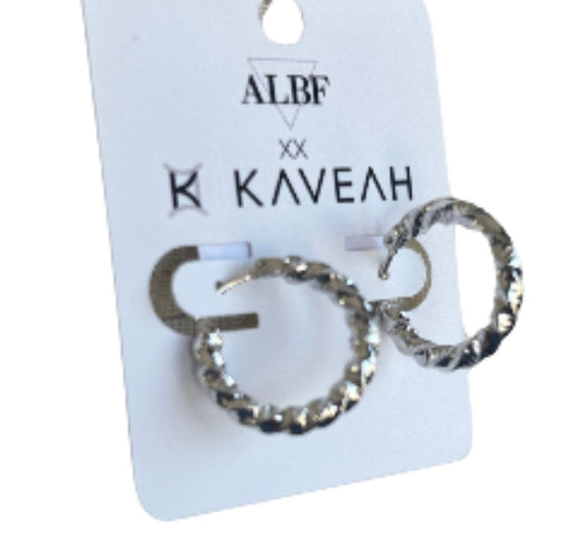 Silver Textured Hoops