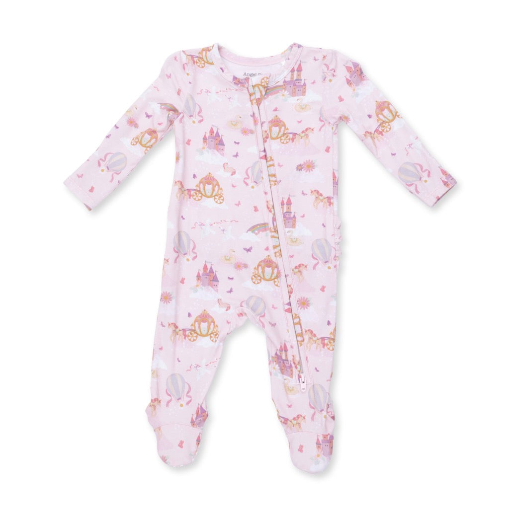 Princess Unicorn and Castles 2 Way Zipper Footie