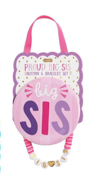 Big Bro Big Sis Button and Bracelet Set