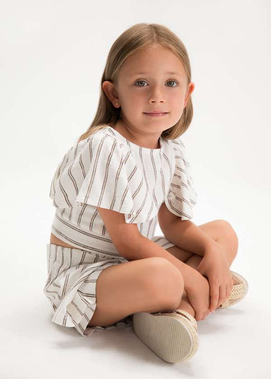 Girls Striped Short Set