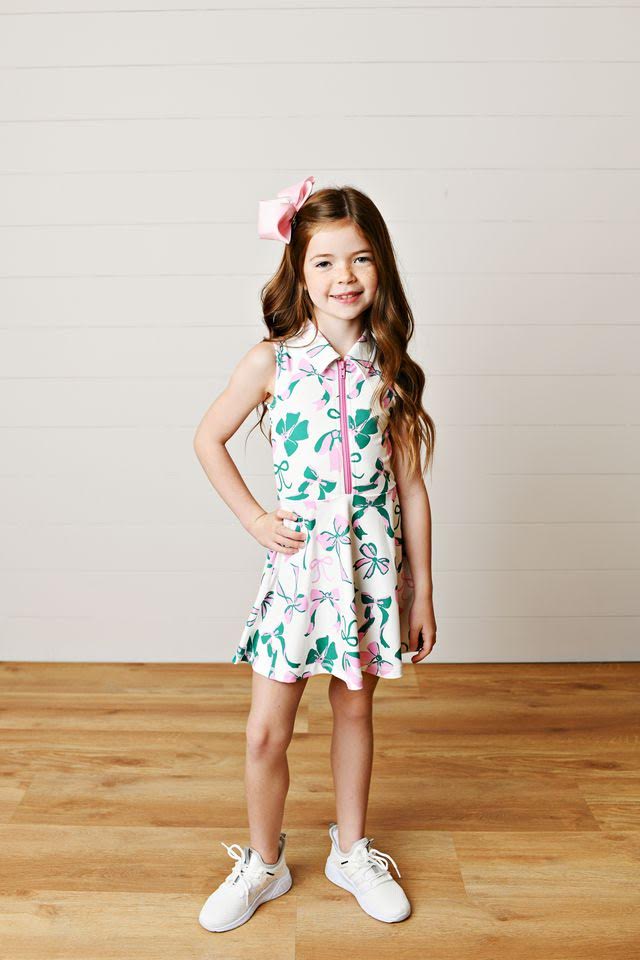 Girls’ Sporty A-line Dress with Front Zipper