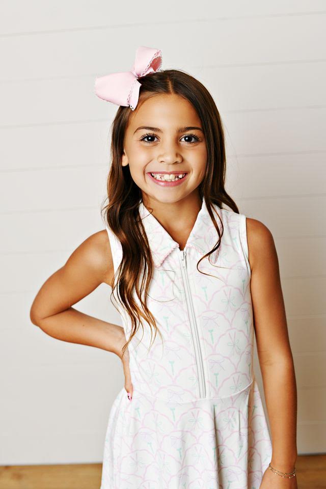 Girls’ Sporty A-line Dress with Front Zipper