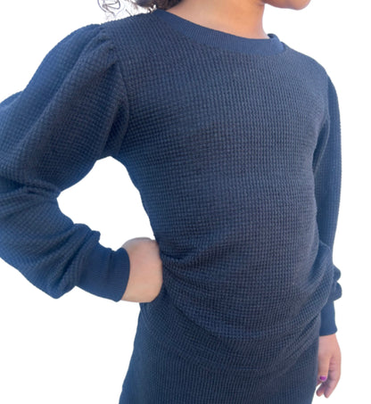 Black Waffle Longsleeve Top