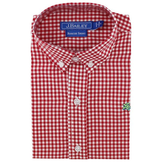 Roscoe Button Red Check