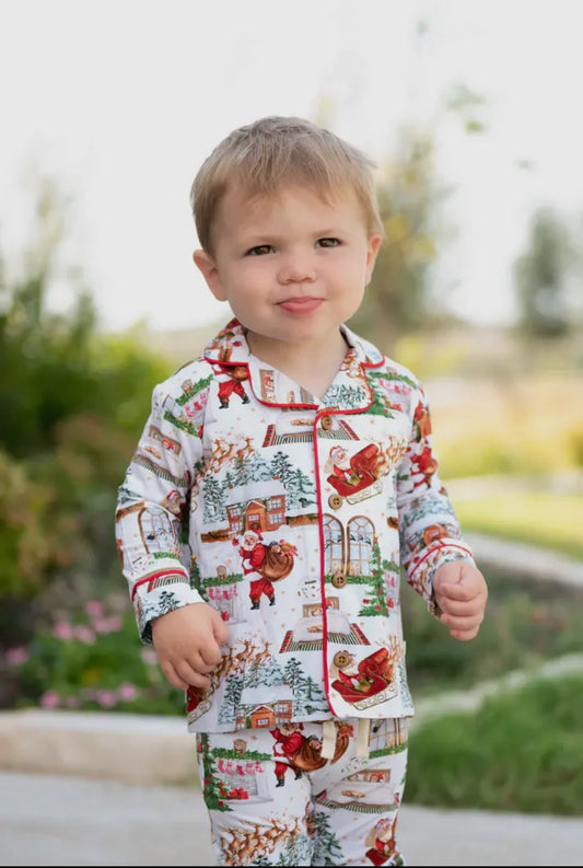 Night Before Christmas Traditional Bamboo Button Down PJ’s